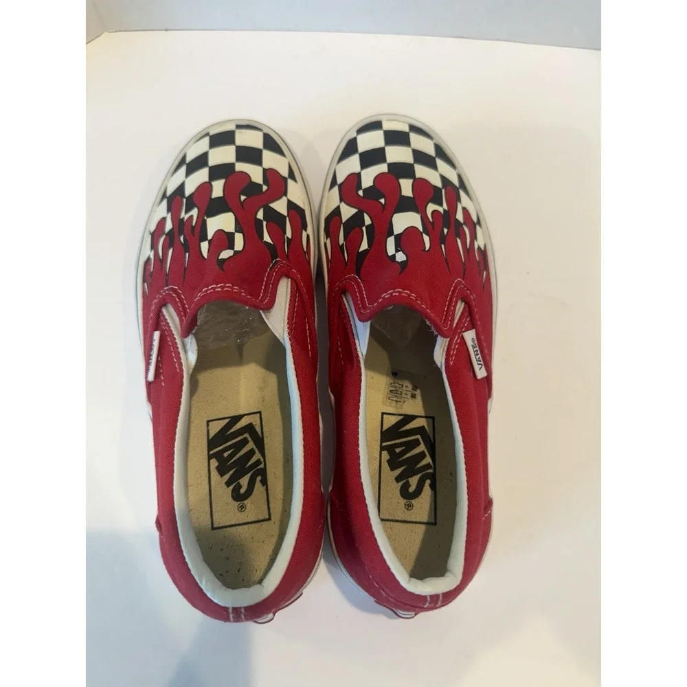 VANS Checkerd Flame Classic Slip On Skate Shoes Size 4.5 Men's Or 6 Women's - Picture 8 of 9